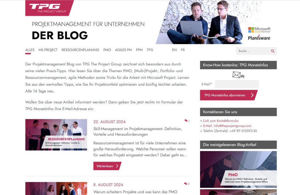 Projektmanagement-Blogs Projektmanagement – Der Experten-Blog