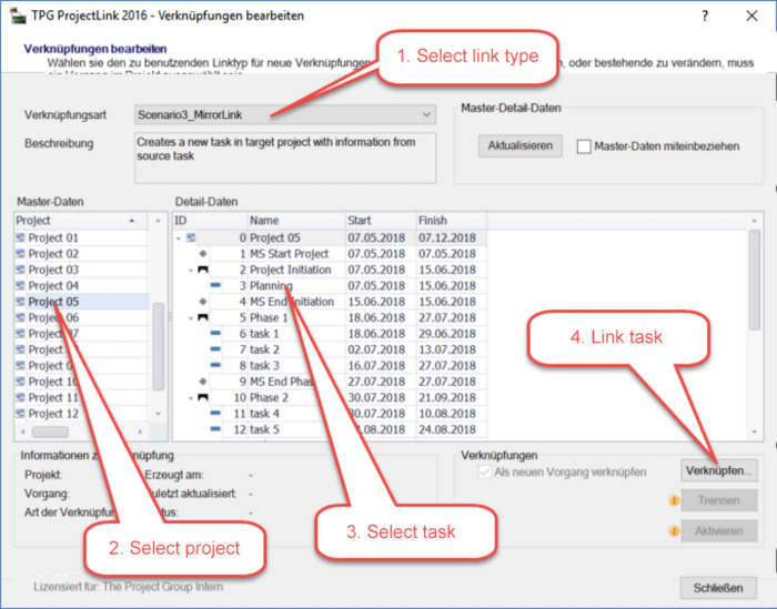 Create links using the TaskPicker
