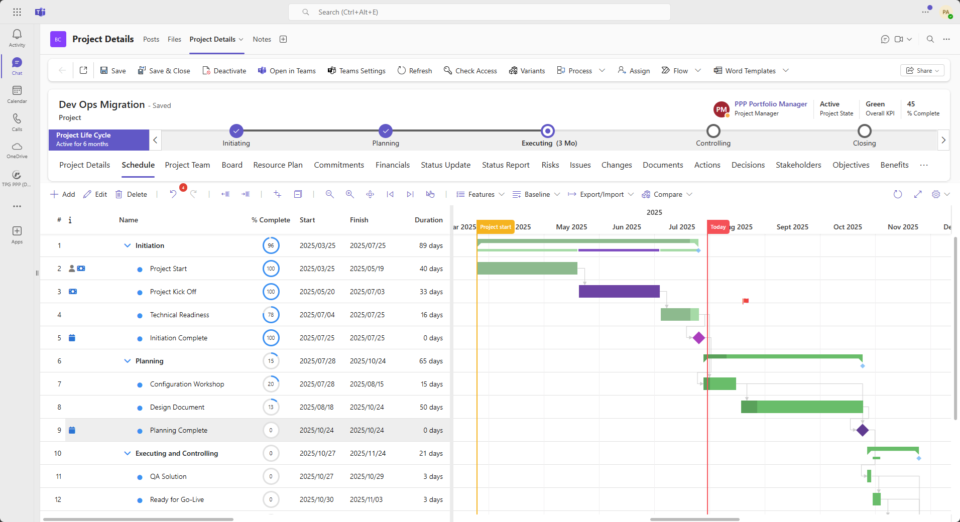 Microsoft Office 365 Project Management Software – MS Teams Integration